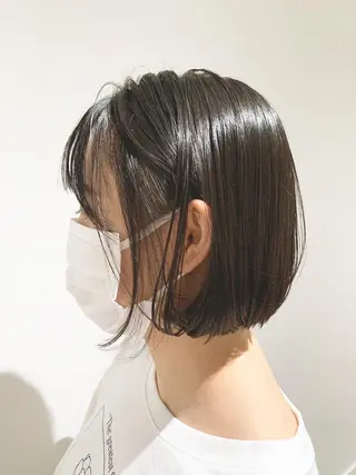 ショート ヘアアレンジ 髪と心を整える美容師 透明感カラー/ボブのヘアスタイル