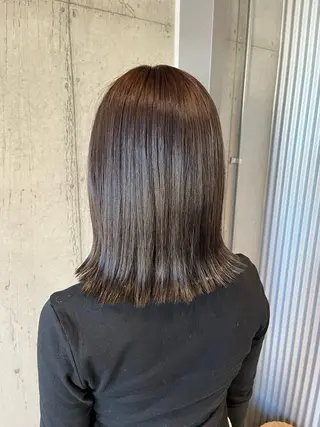 ミディアム カラー ヘアアレンジ ボブ×艶カラー 特化・リクト💥のヘアスタイル