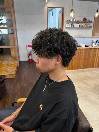 ショート パーマ メンズ 髪質改善/艶カラー TSUBASAのヘアスタイル