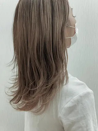 セミロング カラー レイヤーカットモデル 募集/藤原一真のヘアスタイル
