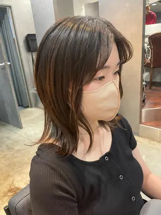 ミディアム カラー ノンダメージサロン/ 豊中/美容室のヘアスタイル