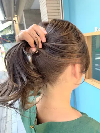 セミロング カラー 川内 政人のヘアスタイル