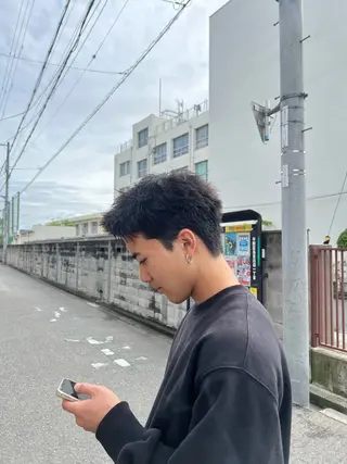 ショート メンズ 稲村 獅童のヘアスタイル