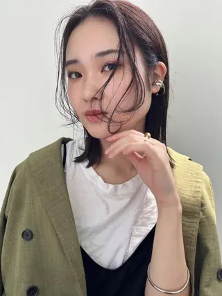 ミディアム カラー ヘアアレンジ 溝口 ひなこのマツエク・マツパデザイン
