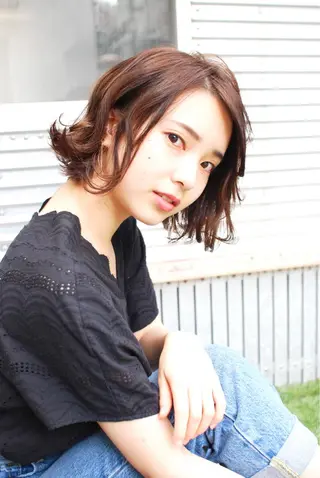 ミディアム カラー パーマ 松尾謙佑【ハイライト LEDエクステ】のヘアスタイル