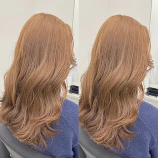 ロング カラー ハイトーン🎀 暖色系カラー🎀愛美のヘアスタイル