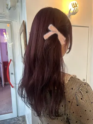 ロング カラー maho/垢抜け カラーパーマメイクのヘアスタイル