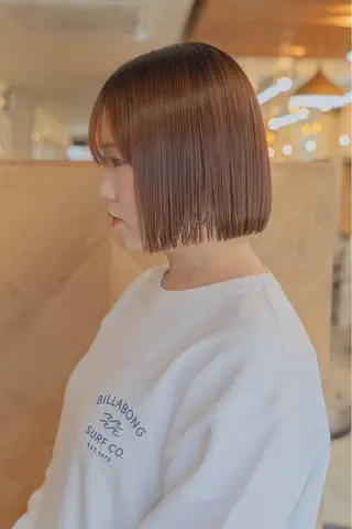 ショート カラー 【ボブ】縮毛矯正/ 船橋駅5分/鈴木杏美のヘアスタイル