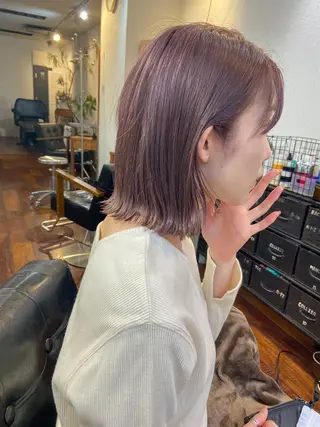 ミディアム 岡本康平/ボブ/ブリ ーチ/似合わせカットのヘアスタイル