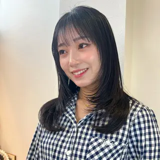 ミディアム カラー ヘアアレンジ 🤍レイヤー/ 縮毛矯正🖤菊池瑛士のヘアスタイル