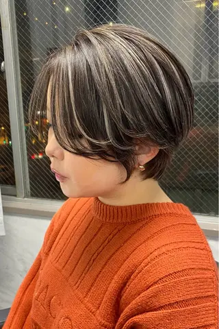 ショート カラー レイヤーカット 艶髪/西尾 幸樹のヘアスタイル