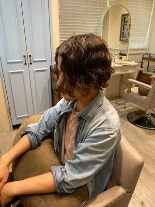 ショート メンズ メンズパーマ・ カット モリヤ🌺のヘアスタイル