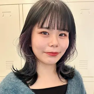 ミディアム カラー 🍒中川葵久美🍒 レイヤー/メンズのヘアスタイル