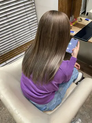 セミロング カラー 【完全個室】髪質改善 暖色カラー/山崎唯奈のヘアスタイル