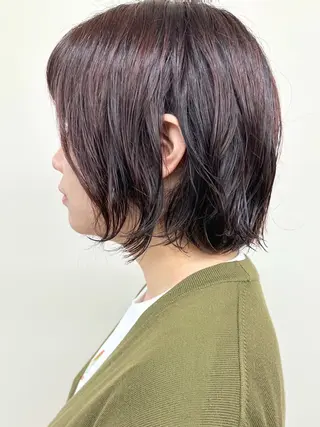 ミディアム ボブ/ゆるふわ ボブパーマ/とういのヘアスタイル