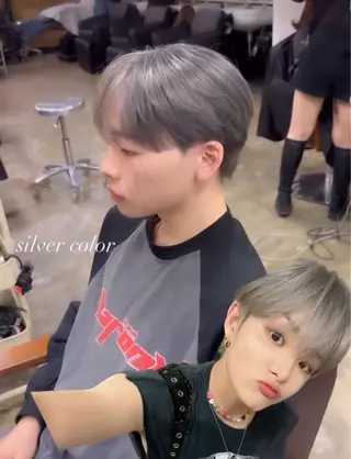 ショート カラー ヘアアレンジ メンズ 🫧🇰🇷韓国ヘア レイヤー🐺Yutaのヘアスタイル