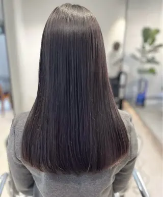ロング カラー パーマ ヘアアレンジ 透明感/オリーブ/ グレージュ/YUKAのヘアスタイル