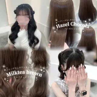 カラー ヘアアレンジ 🎀ちゃんりお🎀 /ブリーチなしカラーのヘアスタイル