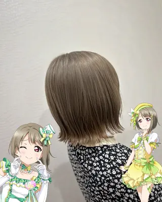 ミディアム カラー 井上 花音のヘアスタイル