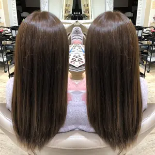 セミロング パーマ 韓国レイヤー×透明感 カラー/山崎一輝のヘアスタイル