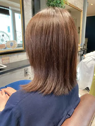 セミロング カラー 浅野 順一のヘアスタイル