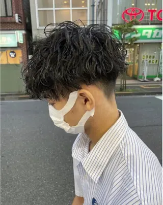 ショート パーマ メンズ 韓国レイヤー🇰🇷 🤍🎀honokaのヘアスタイル