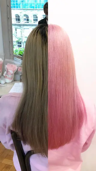 セミロング カラー ✨デザインカラー✨ ハイトーン　森貴章のヘアスタイル