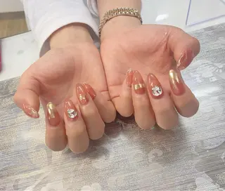 ネイル I-nailロング /ワンホン/キラキラのネイルデザイン