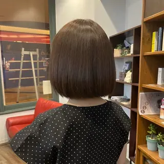 ミディアム 髪質改善、パーマ 山崎純生のヘアスタイル