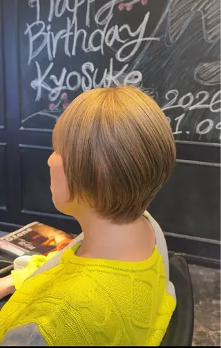 ショート カラー 店長 ハイトーン× 髪質改善/舘野 涼太のヘアスタイル