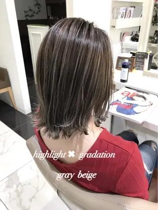 ミディアム カラー 山崎俊輔/髪質改善 /バレイヤージュのヘアスタイル