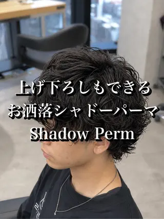 ミディアム パーマ ヘアアレンジ メンズ 🔥ニュアンス フェザー小林海斗🔥のヘアスタイル
