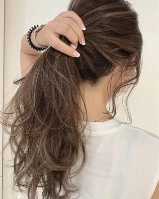 ロング カラー パーマ ヘアアレンジ キッズ ネイル マツエク・マツパ 阿部 圭悟のヘアスタイル