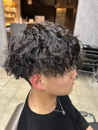 パーマ メンズ 韓国ヘア/メンズ/ タケウチタイガのヘアスタイル