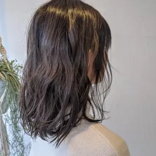 カラー 浜田りほ Luxbe 博多バスターミナルのヘアスタイル