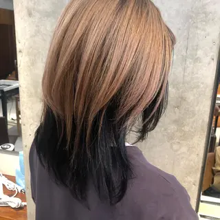 ミディアム ハイライトバレイヤー ジュ＆縮毛矯正✨櫻野のヘアスタイル
