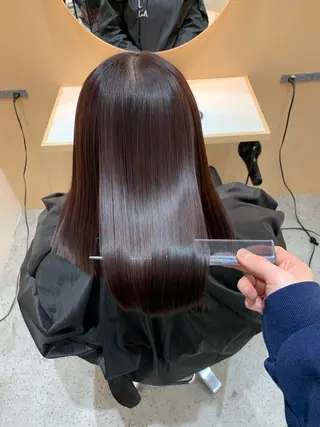 ミディアム カラー パーマ ✨美髪矯正×髪質改善 🍎カイト🍎渋谷のヘアスタイル