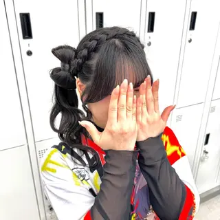 ロング ヘアアレンジ ヘアメ🎀推しカラー 🥣横浜/しほ🧸のヘアスタイル