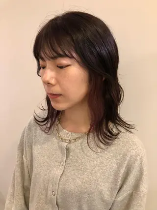 セミロング カラー 髪質改善/レイヤー/ お顔まわり/Ami.のヘアスタイル