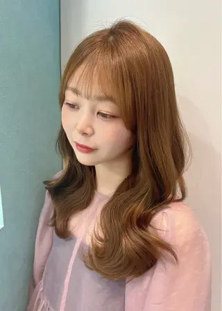 セミロング カラー 韓国ヘア🤍ワンホン 🤍あやかのヘアスタイル