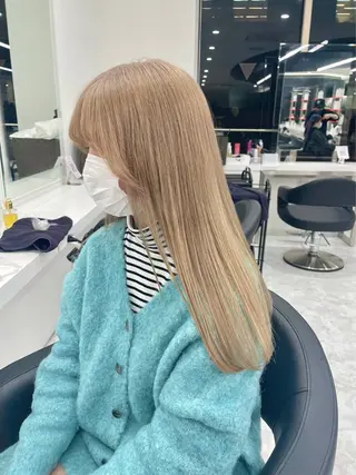 セミロング カラー 渋谷人気1位✨カラー 縮毛、髪質改善のヘアスタイル