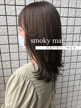 セミロング カラー 金安 かんたのヘアスタイル