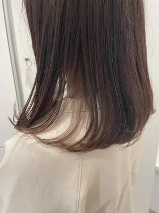 セミロング カラー 赤み消し艶カラー・ 透明感カラー×美髪のヘアスタイル