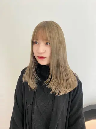 セミロング 顔周りカット/透明感 カラー✂️MEIのヘアスタイル