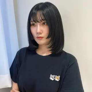 ミディアム 韓国𝐻𝑎𝑖𝑟 🇰🇷🖤ハラのヘアスタイル