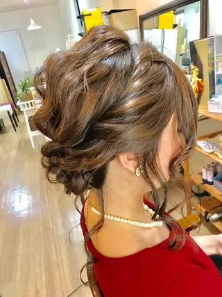 セミロング ヘアアレンジ 早朝✨ヘアセット 着付け/清水玲歌のヘアスタイル