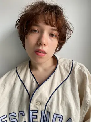 カラー ショート パーマ CEINE【セーヌ】 三軒茶屋のヘアスタイル