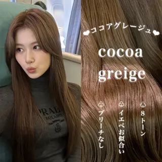 ロング カラー 韓国風艶髪🎀 暖色カラー🤍のヘアスタイル