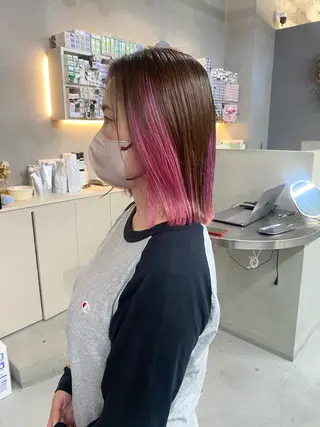 ミディアム カラー 前橋 姫奈のヘアスタイル