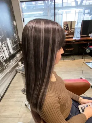 ミディアム カラー AMI Hair  supply所属・髪質改善カラー韓国風 レイヤーtudaのヘアスタイル